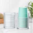 2 x Bathroom Cup Dispenser, Small Paper Cups Holder Fit 3oz Disposable Mouthwash Cup, Clear Plastic Cup Dispenser for Bathroom Vanity Countertop (4 Pack)