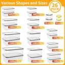 52 PCS Large Food Storage Containers with Lids Airtight, BPA-Free Leakproof Plastic Meal Prep Containers Reusable,Microwave & Dishwasher & Freezer Safe,Includes Labels & Pen