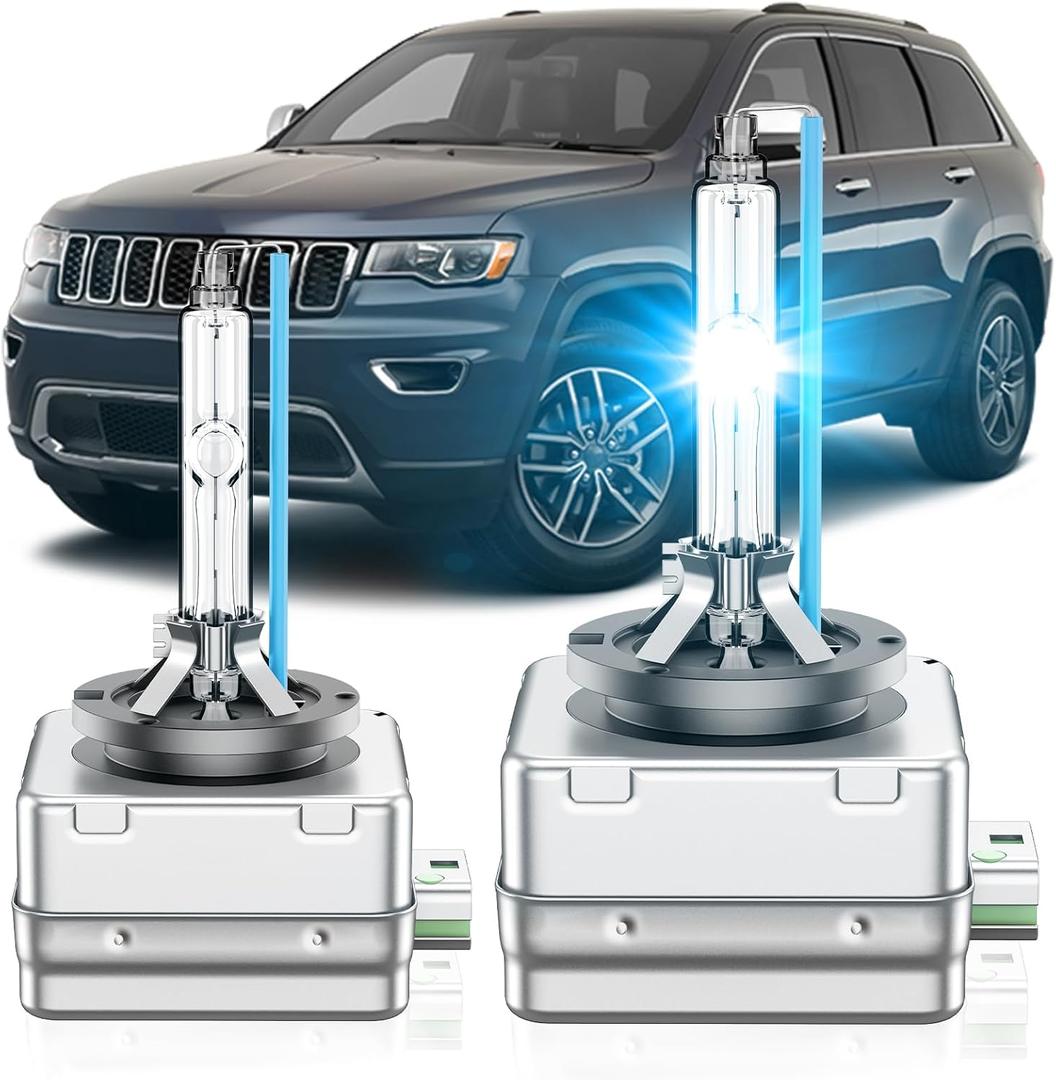 Fit for Jeep 2017-2021 Compass 2014-2021 Grand Cherokee 2014-2018 Cherokee D3S HID Xenon Headlight Bulb, 350% Brightness, High Low Beam Light Bulbs, 8000K White Blue, Pack of 2