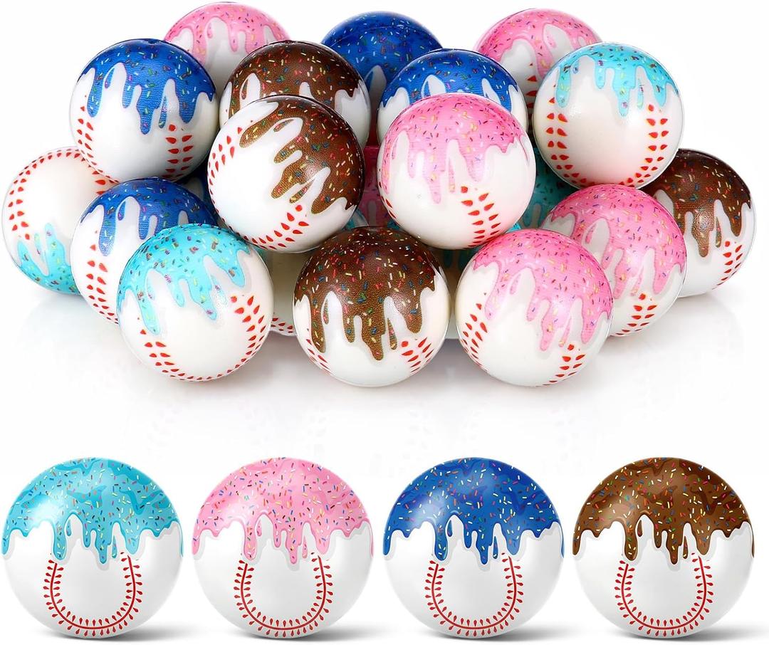 Civaner 24 Pcs Baseball Ice Cream Drip Party Favor, Stress Ball Sensory Fidget Toys for Kids Birthday Decorations Supplies Goodie Bags Stuffers End of Year Back to School Classroom Gifts (1.57inch)