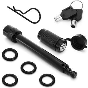 Elsjoy 5/8" Trailer Hitch Lock with Extra Long 4-1/2" Span, Locking Hitch Pin for 3 Inch Receiver with Anti-Rattle O-Rings for Trailer, Truck, Car