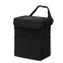 Car Garbage can with lid Leak Proof Vehicle Trash Can 3 Storage Pockets Hanging Waterproof car Trash Bag for SUV Black