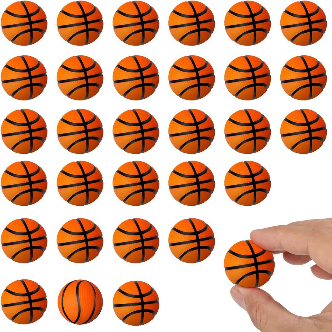 30 Pcs Mini Basketballs Stress Balls 1.18 Inch Mini Basketball Party Favor Tiny Foam Basketballs Small Soft Sports Balls Basketball Decorations Foam Toy for Relief Party