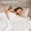 weigelia Fluffy Faux Fur Throw Blanket Soft Cozy Fuzzy Blanket for Couch, Feather-Style Plush Shaggy Throw, Elegant Decor for Bed & Women, White