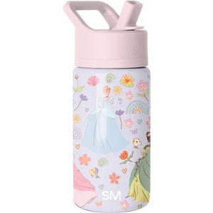 Simple Modern Kids Summit Water Bottle with Straw Lid | Disney 14oz Stainless Steel Cup Insulated Tumbler for Girls, School | Princess Tapestry
