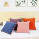 Velvet Throw Pillow Covers 20x20 Inch Set of 4 Decorative Velour Pillowcases Double-Colored Cushion Covers for Sofa Couch,Warm-Edge