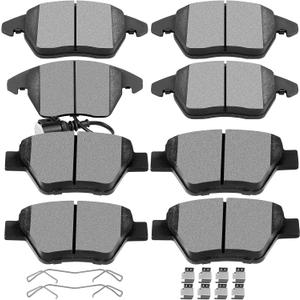SCITOO D1456 D1107 Front Rear Brake Pads Sets Fit For Audi For A3 11-12,For A3 Quattro 10-13,For VW For TYPE 1 12-14,For Eos 09-16,For Golf 10-11,For GTI 12-14,For Jetta 10 16-18