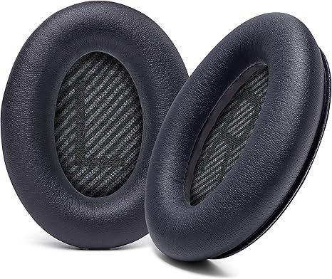 WC Wicked Cushions Upgraded Replacement Ear Pads for Bose QC35 & QC35ii (QuietComfort 35) Headphones & More - Softer Leather, Luxurious Memory Foam, Added Thickness, Extra Durability | Black