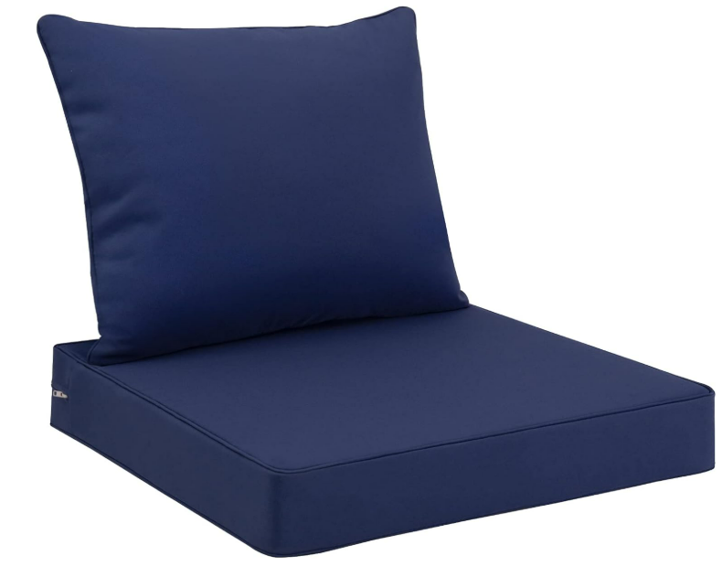Favoyard Outdoor Seat Cushion Set 24 x 24 Inch Waterproof & Fade Resistant Patio Furniture Cushions with Removable Cover, Handle and Adjustable Straps for Chair Sofa Couch