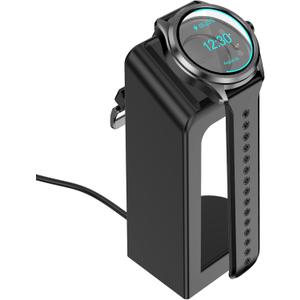 Replacement Connection Charging Dock Compatible with Ticwatch Atlas/Pro 5 Enduro/Pro 5/3 Charger Stand Station Case Friendly with 5 Feet Cable Black