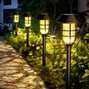 SOLPEX 8 Pack Solar Garden Lights, Warm White Solar Pathway Lights Outdoor, Bright LED Outdoor Lights for Yard, Landscape, Path, Patio, Driveway and Walkway