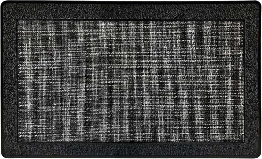 Anti-Fatigue Floor Comfort Mat - 18 x 30 Inch (Clarke Black) - Non-Slip Kitchen Mats for Floor - Easy to Clean Cushioned Standing Mat for Bathroom & Office Desk - Achim Home Dcor