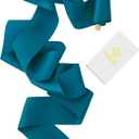 MEEDEE Peacock Silk Ribbon - 2 Inch Pure Silk, 5 Yards on Spool - Perfect for Crafts, Wedding Decor, Flower Bouquets, Bridal Showers