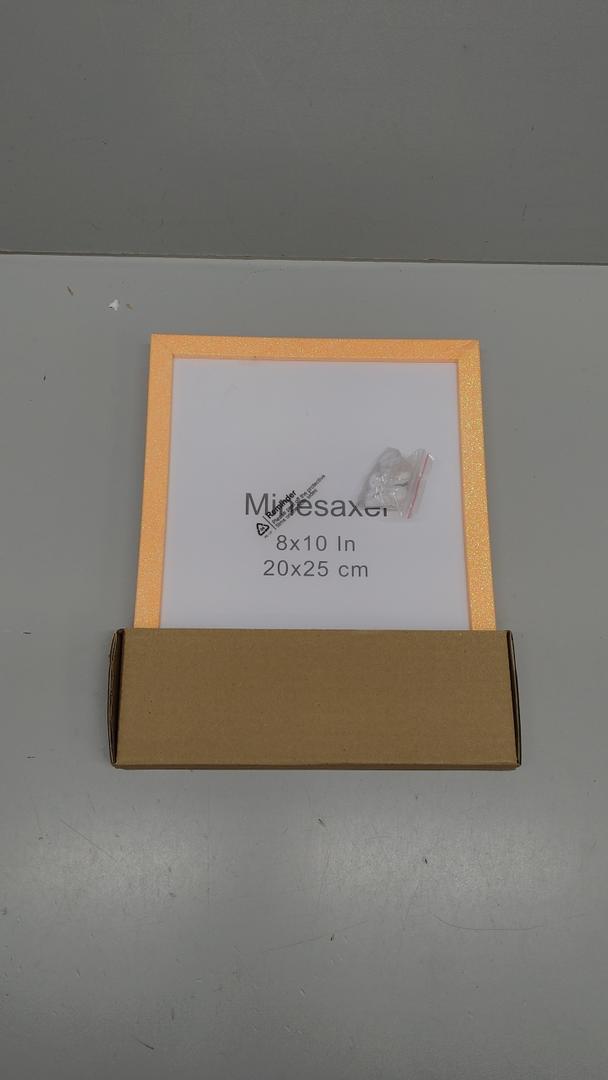 8x10 Picture Frame with Mat for Wavy Edge Wooden Real Glass Photo Frame for Tabletop and Wall Hanging, 1 Pack