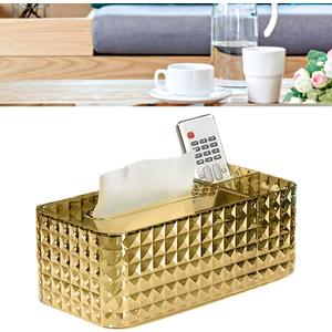 Tissue Box Holder, Rectangle Tissue Storage Box, Rhombus Texture Side Partition Towel Napkin Container Case Transparent for Home