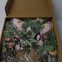 Spring Summer Wreath for Front Door 20, Artificial Flower Door Wreath with Pink White Roses Tulip Dasiy Wreaths with Hook for Windows Wall Deco Indoor Outdoor