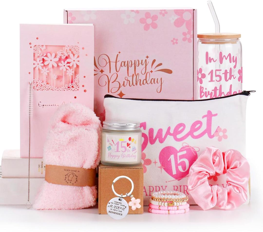 15 Year Old Girl Gifts, 15 Year Old Girl Birthday Decorations, 15th Birthday Gift for Daughter, Granddaughter, Sister, and Niece