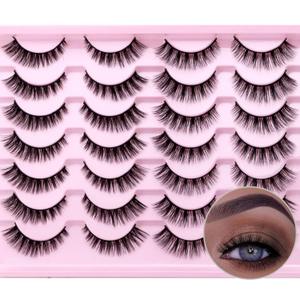 False Eyelashes Natural Wispy Cat Eye Lashes Short- Mixed 2 Styles, 14 Pairs, MG05