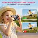 Digital Camera for Kids, 48MP FHD 1080P Autofocus Camera with 16x Zoom, Anti Shake Compact Point and Shoot Camera with 32GB Card for Beginners, Black