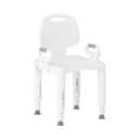 Medline Premium Series Plastic Shower Chair with Backrest - 350 lb. Capacity, Transfer Bench, Seat, Stool, Shower Stall, for Independent Adult, Seniors, Elderly, Disabled & Shower Balance