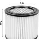 90398 HEPA Replacement Filter and 90585 Foam Sleeve Filter Compatible with Shop-Vac 90398, 903-98, 9039800, 903-98-00 Hangup Wet/Dry Vacuum Cleaner Spares Cartridge Filter (2 + 4)