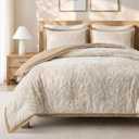 Harbor House Cotton-Blend Botanical Comforter Set, Beige, Queen