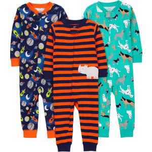 Simple Joys by Carter's baby-boys 3-pack Snug Fit Footless Cotton Pajamas (5T)