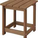 LZRS Adirondack Square Outdoor Side Table for Patio, Pool Composite Patio Table,HDPE End Tables for Backyard,Pool, Indoor Companion, Easy Maintenance & Weather Resistant(Brown)