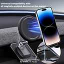 Magnetic Phone Mount for Tesla Model Y Juniper 2025 2026 Model 3 Highland 2024-2026 Accessories, 360 Rotation for MagSafe Phone Holder for iPhone Samsung