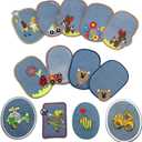 Woohome 13 PCS Iron On Denim Patches Animal Sewing Knee Repair Patches Jeans Patch Iron on Inside for Clothing Jeans and DIY Repair