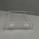 Index Card Holder Clear Acrylic Card Organizer for Desk File Note Holders, 4 Divider Holds 600 Cards(3 x 5 Inch)
