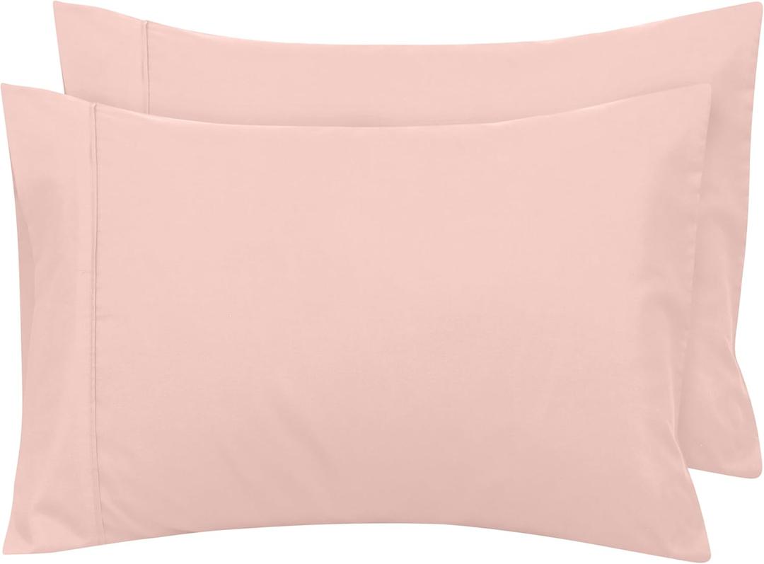 Royale Linens Standard Pillowcase Set of 2 - Bed Pillow Cover - 20"x26" - Pink Pillowcases - 1800 Brushed Microfiber, Wrinkle & Fade Resistant - Soft & Cozy- Standard Size Pillow Case (STD, Pink)