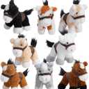 HollyHOME 8 Pcs Horse Stuffed Animal Mini Horse Plush Bulk Stuffed Horses for Animal Theme Party Birthday Favors Supplies Decorations 5 Inch