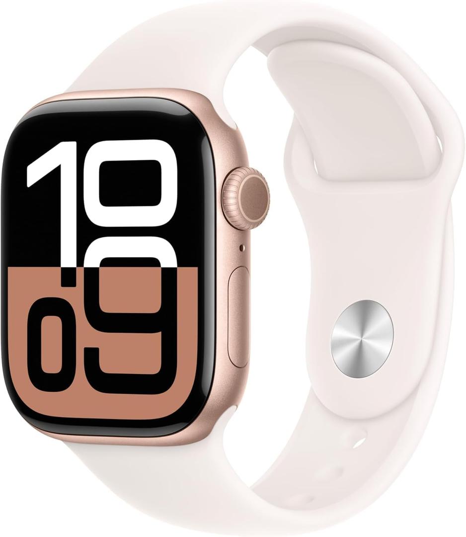 Apple Watch Series 10 [GPS, 46mm] - Rose Gold Aluminum Case with Light Blush Sport Band, M/L 