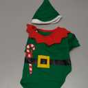 Dog Elf Costume Christmas Pet Clothes Cute Puppy Xmas Shirt with Dogs Hat for Small to Large Dogs Cats (M) (M (7-11lb))