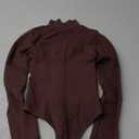 Irisnaya Women's Mock Turtleneck Long Sleeve Bodysuit Thong High Neck Body Suits Tops