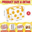 12 Pack Softball Clear Makeup Bags Team Player Gifts & Party Favors Transparent PVC Cosmetic Toiletry Pouch with Zipper Waterproof Travel Organizer Bulk 6.8 x 4 x 3.8 Inch