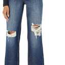 The Drop Women's Luca High-Rise Distressed Loose Straight-Fit (38, Dark Indigo)