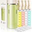 4 in 1 Travel Dispenser Bottle, TSA Approved Leak Proof Refillable Toiletry Containers for Shampoo, Conditioner, Lotion & Skincare Easy Clean Travel Bottles for Gym, Business