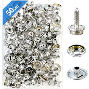 Canvas Snap Kit, Stainless Steel Snaps Marine Grade Snaps for Boat Cover - Snap Kit for Boat Cover 3/8" Socket Metal Snaps Fasteners for Clothing Leather Fabric Canvas150 PCS