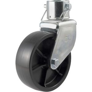 CURT 28277 6-Inch Caster Trailer Jack Wheel Replacement, Fits 2-In Tube, 1,200 lbs Clear Zinc