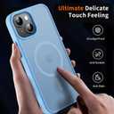 Hualele Magnetic for iPhone 14 Case & iPhone 13 Case,Compatible with MagSafe, Military Grade Dropproof Translucent Matte Hard Back Soft Edge Slim Phone Case iPhone 13/14, Peak Blue