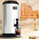 Drink Dispenser with Heating Insulated Beverage Dispenser, Electric Heating Beverage Dispenser-75 Cup Hot&Cold water Urn,Stainless Steel Hot Drink Dispenser 12 L/3.2 Gallon for tea,Juice