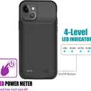 Battery Case for iPhone 12 Mini /13 Mini, Upgraded 6500mAh Rechargeable Portable Charging Case Compatible with iPhone 12 Mini /13 Mini (5.4 inch) Extended Battery Pack Protective Charger Case (Black)