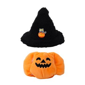 Halloween Clothes for 17cm Doll, Cute Pumpkin Outfit with Witch Hat Stylish Doll Clothing Costume Set Halloween Accessories