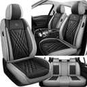 Car Seat Covers Fit for Toyota Camry 2012-2026, 3D Waist Support & Premium Nappa Leather, Waterproof, Scratch-Resistant (Black Gray, Full Set)
