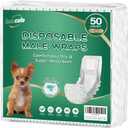 IMMCUTE Dog Diapers Male 50 Ct, XS Size, Super-Absorbent Male Dog Wraps Disposable Doggie Diapers with Wetness Indicator, Puppy Diapers Male for Marking, Excitable Urination