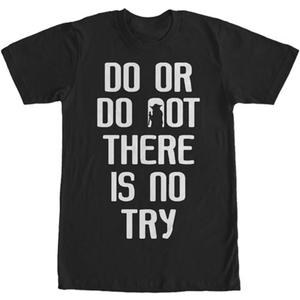 Star Wars Men's "Do or Do Not There Is No Try" T-Shirt (3X, Black)