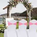 Pink Chair Sashes Bows 50 Pcs Spandex Chair Bands Ties Without Buckle Decorations for Wedding Birthday Party Events Ceremony