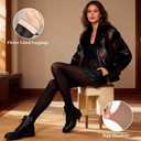 Fleece Lined Tights Women, Sheer Warm Pantyhose Fake Translucent Leggings, Winter Thermal Thick Tights for Women (XL)